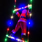 Remote-Controlled LED Ladder Christmas Lights with Santa - 8 Modes Indoor Outdoor Decor for Holiday Celebrations