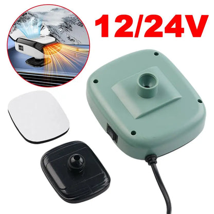 Calentador portátil para coche desempañador 120W 12V 2En1 calentador de parabrisas para coches camiones SUVs autocaravanas calentamiento rápido invierno 2025