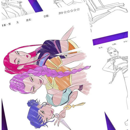 Kpop Ausmalbuch im Anime-Stil für Kinder Zurück zur Schule 2026 Kreatives Beschäftigungsgeschenk Trend