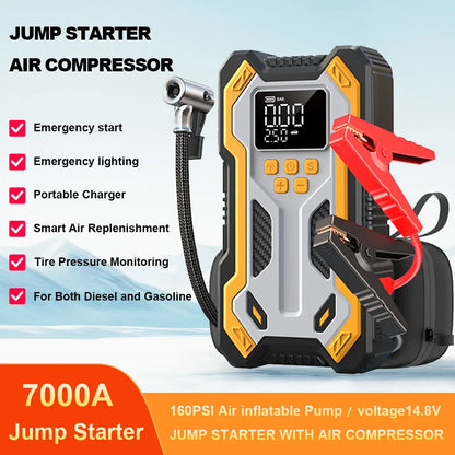Car Jump Starter With Air Compressor Portable Battery Booster 20000mAh 160 PSI Tire Inflator Auto Shutoff Fall 2025