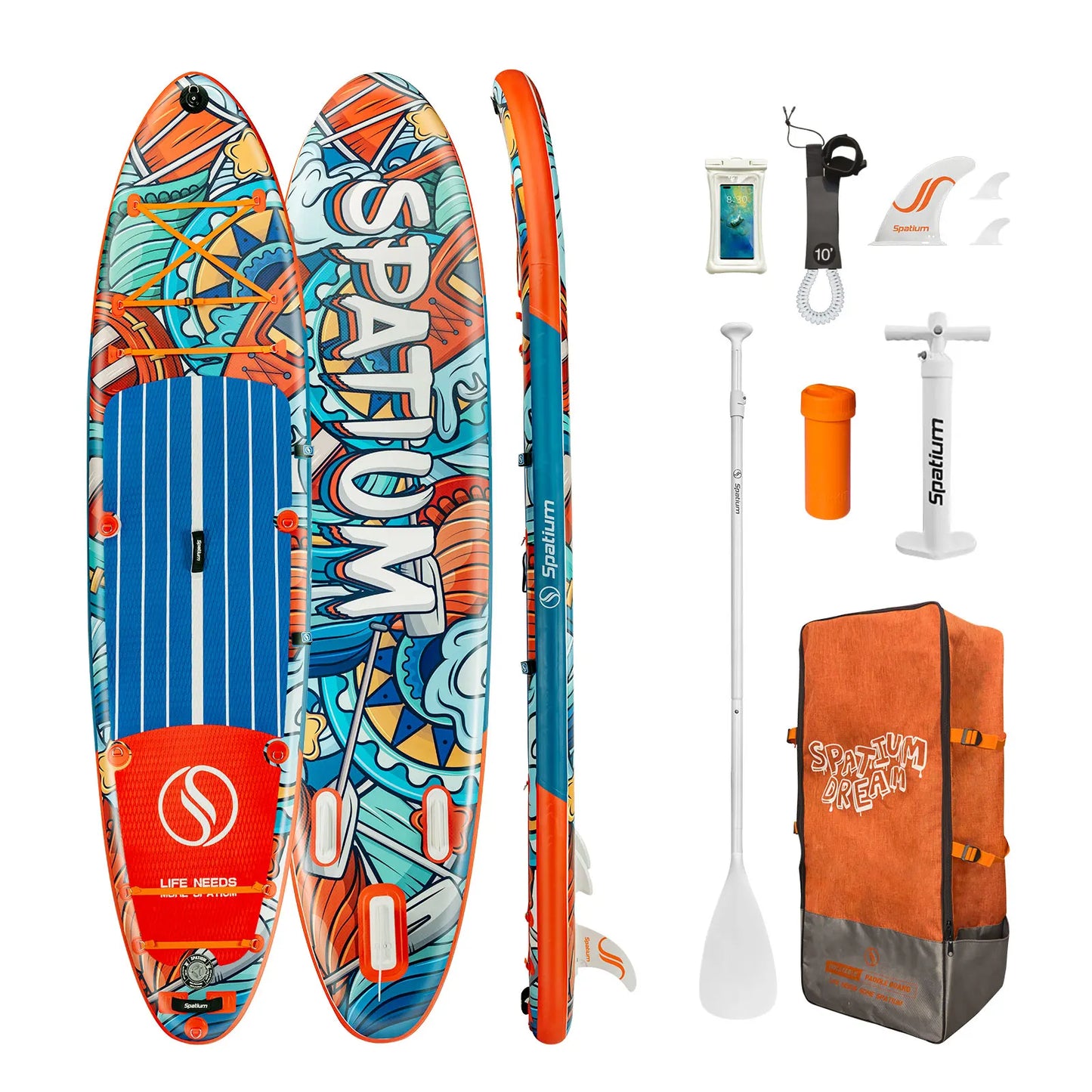 Inflatable Stand Up Paddle Board 350cm for Surfing and Fishing, Durable Lightweight SUP Board with Quick Inflation and Accessories