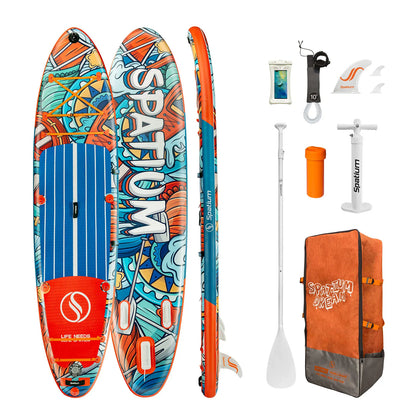 Inflatable Stand Up Paddle Board 350cm for Surfing and Fishing, Durable Lightweight SUP Board with Quick Inflation and Accessories