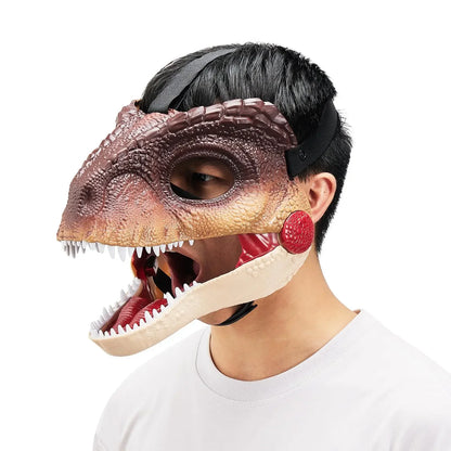 Dinosaurmaske med bevegelig kjeve cosplay-rekvisitt Halloween 2025