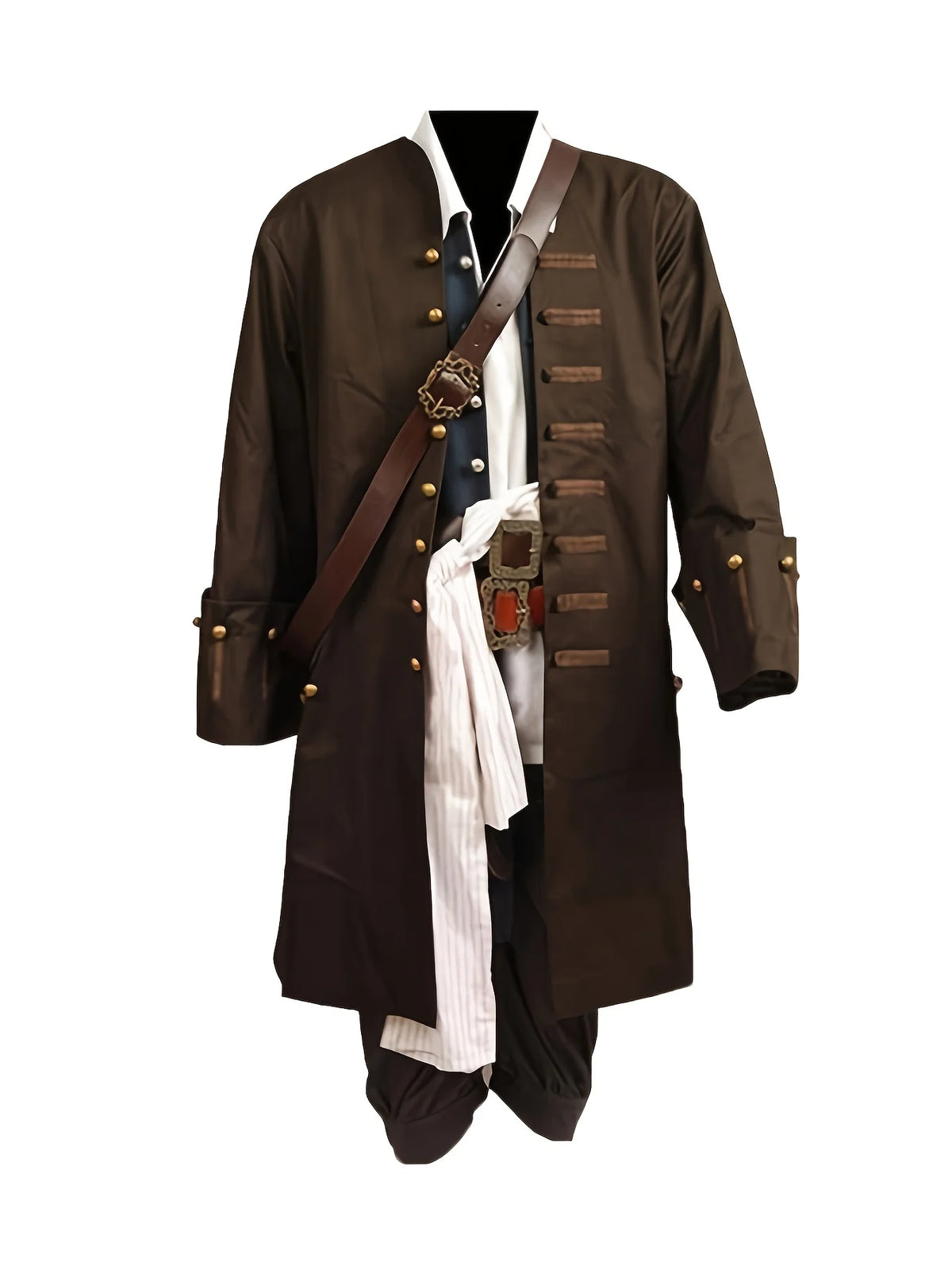 Pirates of the Caribbean Captain Jack Sparrow Full Cosplay Costume Set for Men Adults Halloween 2026