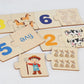 Wooden Number Matching Puzzle Toys for Baby Early Education Gift