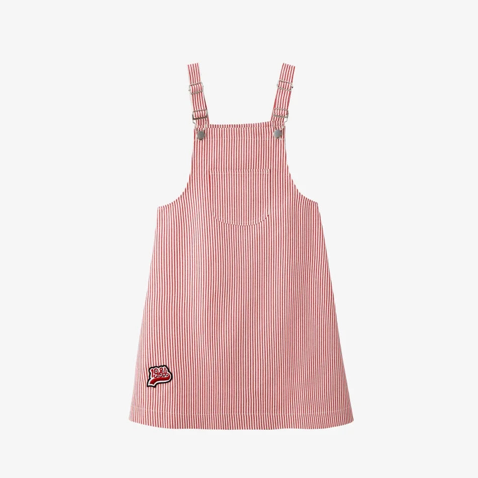 Soft Unisex Kids' Clothing - Patchwork Pinstripe Summer Outfit, Cotton-Polyester, Casual Family Wear