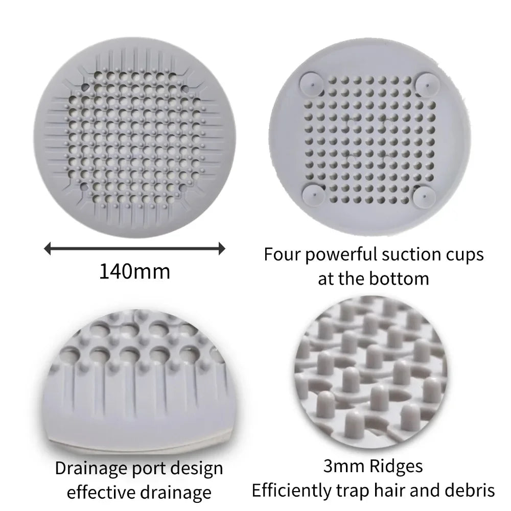 Shower Drain Hair Catcher Silicone Drain Cover - Suction Cup Bath Tub Strainer, Fall 2026 Home Refresh Gift Idea