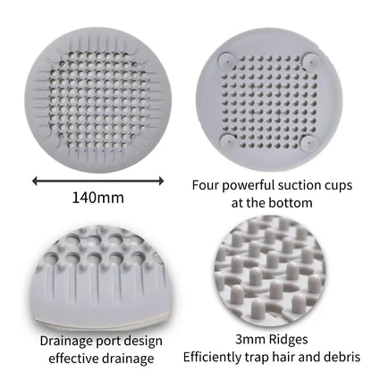 Shower Drain Hair Catcher Silicone Drain Cover - Suction Cup Bath Tub Strainer, Fall 2026 Home Refresh Gift Idea