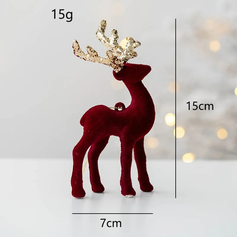 Festive Cloth Reindeer Elk Ornament - 2024 Christmas Home Decor, Unique Table Decoration for New Year Celebrations and Holiday Gifting