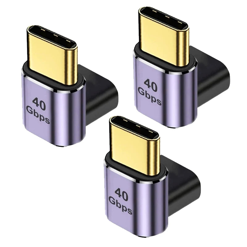 Adaptador Usb C 40Gbps Extensor de 90 Grados en Ángulo Recto 100W