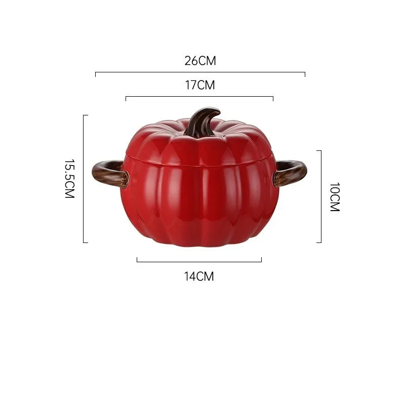 Keramische Soepketel Pompoendeksel Porselein Groot Herfst 2025
