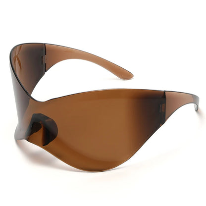 Oversized Punk Rimless Sunglasses for Men and Women, Hip Hop Sport Shades