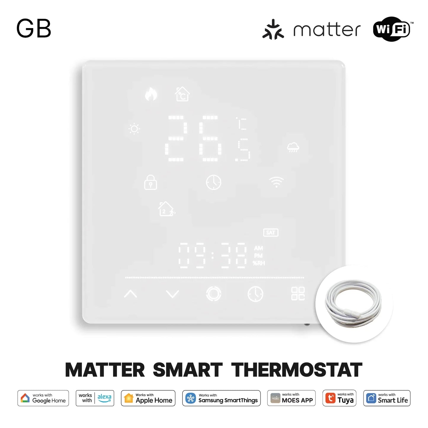 Smart Thermostat Matter WiFi Temperature Controller For Water Boiler Fall 2025 Energy Saving