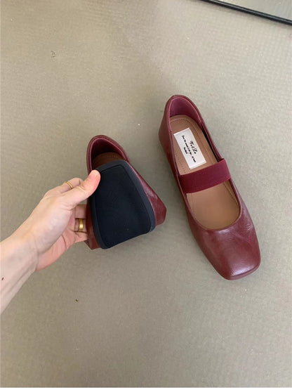 Ondersteunende Dames Ballerina's - Vierkante Neus Mary Jane