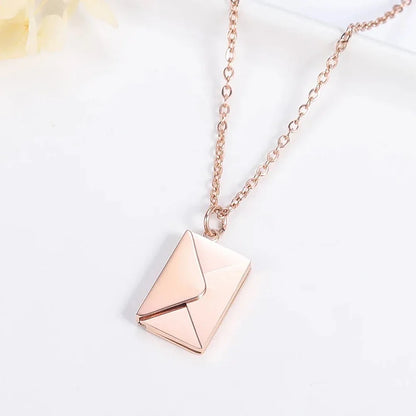 Collana con Involucro di Lettera d'Amore Personalizzata – Gioielli in Acciaio Inossidabile per la Festa della Mamma