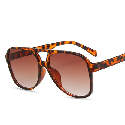 Vintage Oversized Sunglasses Women Retro Big Frame Square Glasses with Pouch Black Yellow