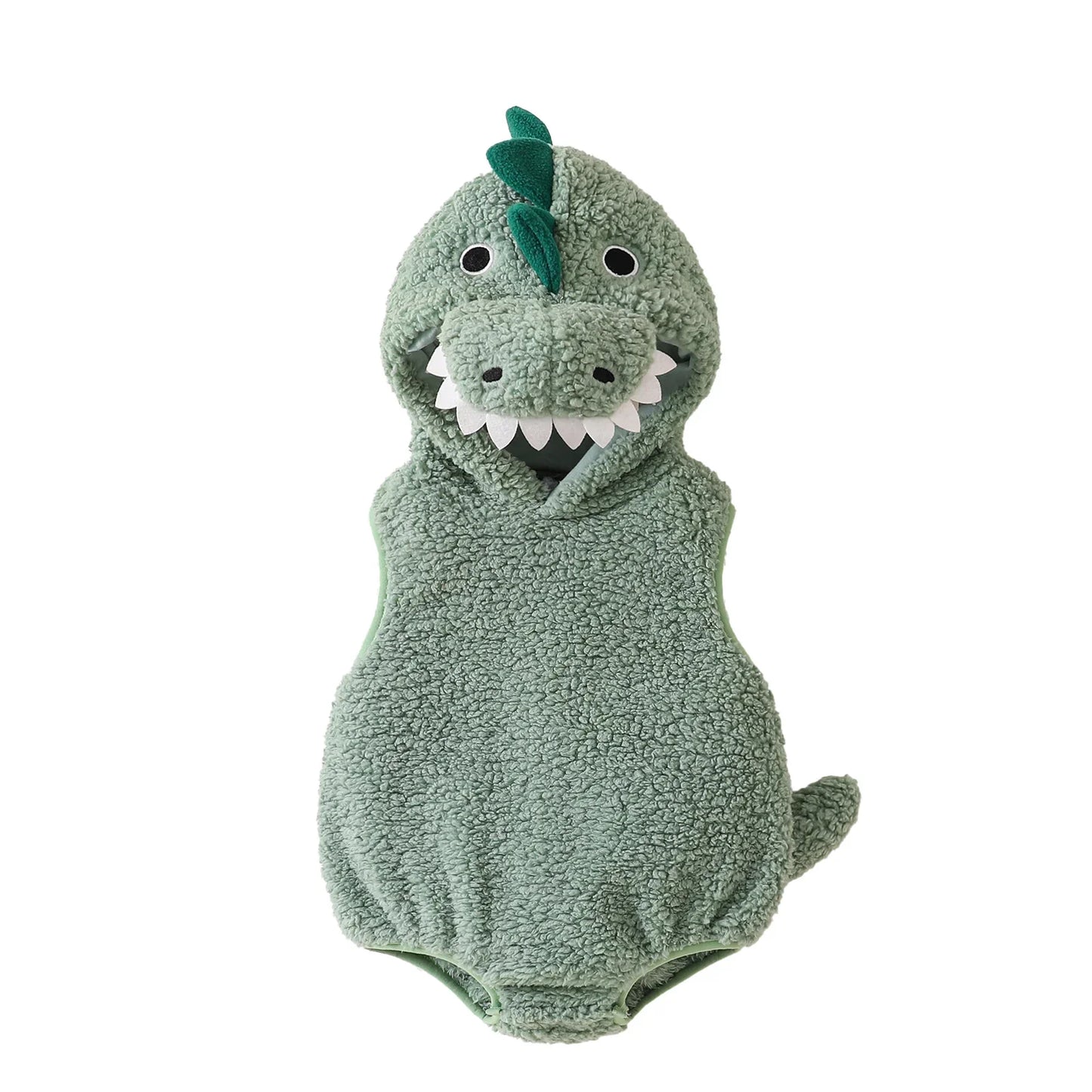 Baby Dinosaur Halloween Romper Plush Hooded Sleeveless