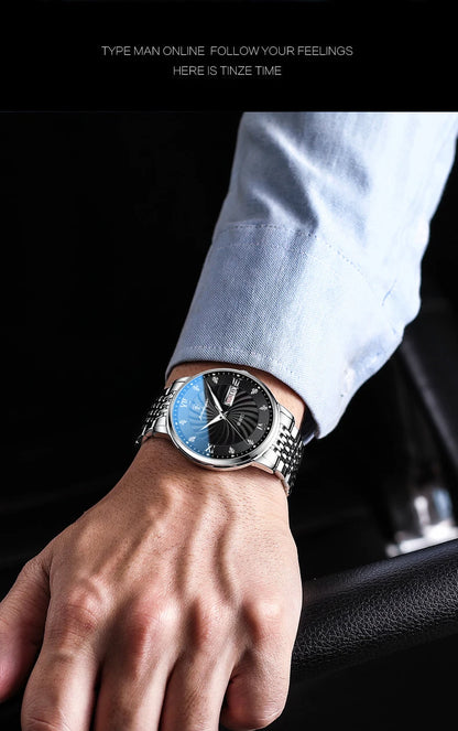 Quartz Wristwatch Stainless Steel Luminous Date Week