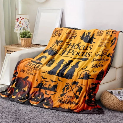 Hocus Pocus Flannel Throw Blanket Halloween 2025 Cozy