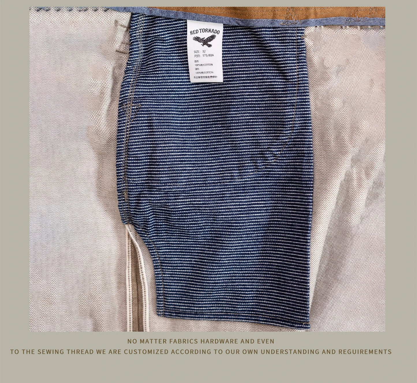 Holdbare avslappede rette jeans for menn - løse selvedge casual