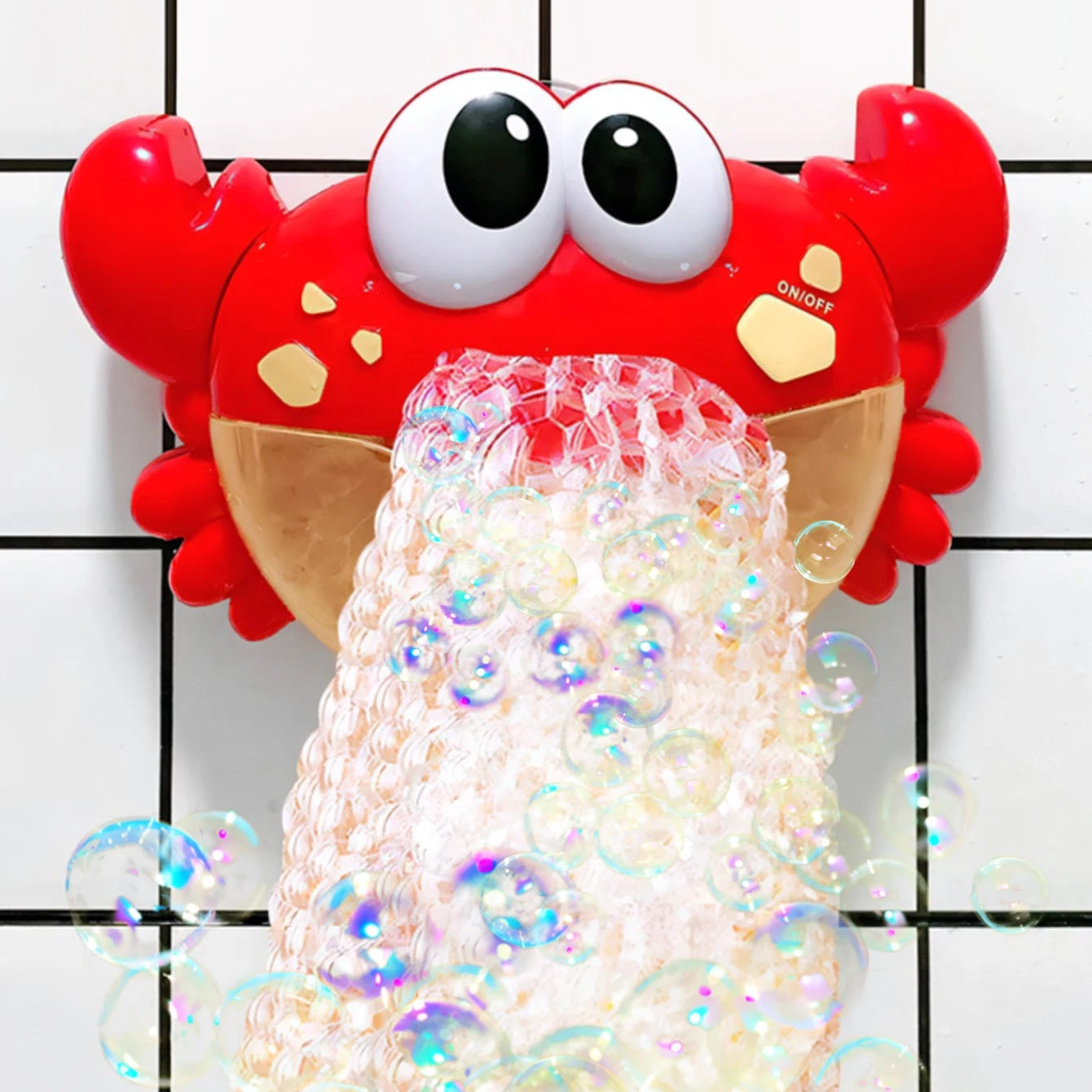 1pcs Kids Red Crab Bubble Machine Bath Toy with Music