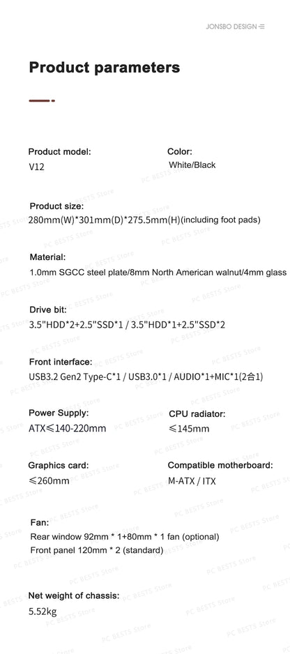 Boîtier PC Mini ITX MicroATX Vue sur Mer Verre Compact Gaming