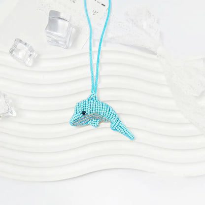 Kokospalme paljettmerke nøkkelring veskeanheng håndlaget