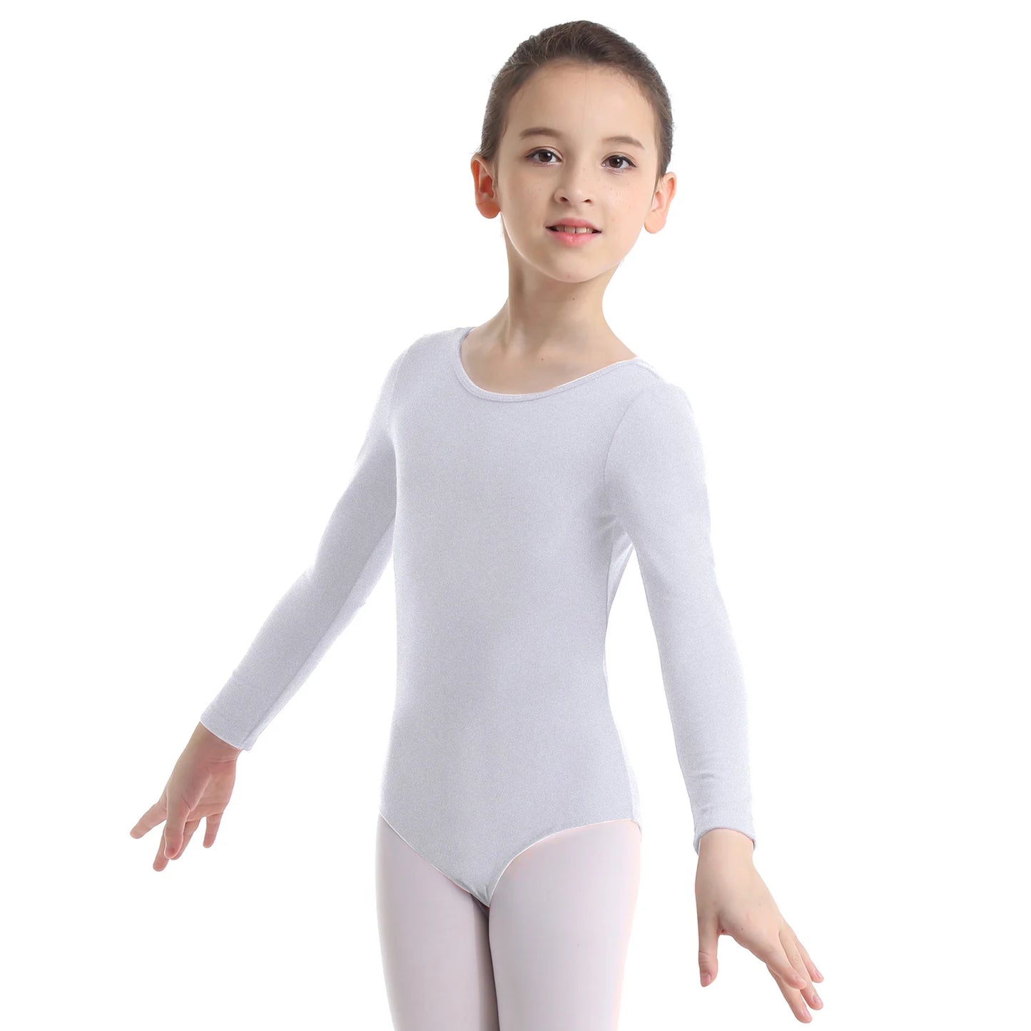 Soft, Durable Girls' Leotard - Long Sleeve, Polyamide, Elastane, Polyester, Dance Class