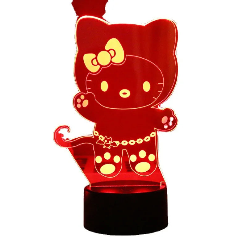 Hello Kitty 3D Anime LED Night Light - Cute Bedroom Lamp