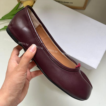 Lightweight Womens Split Toe Ballet Flats - Mary Jane, PU