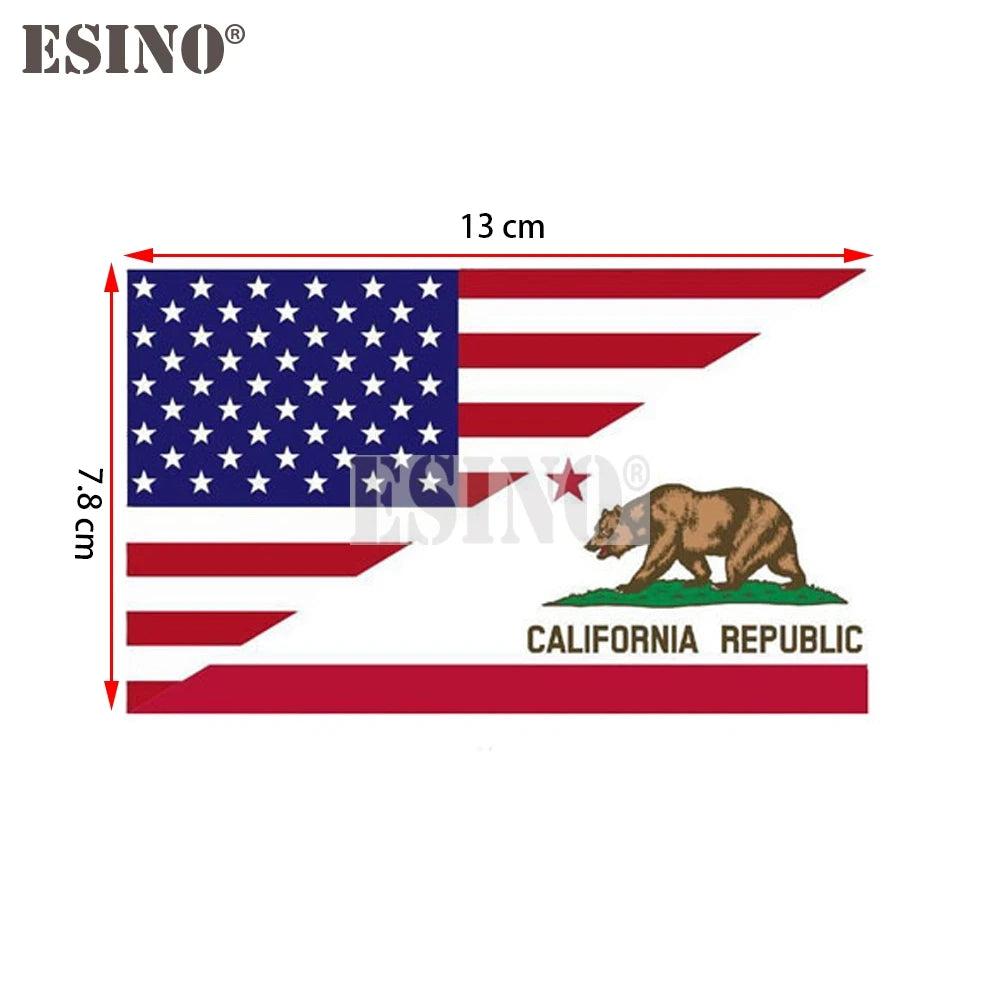 Car Decal PVC Waterproof USA Flag California Bear Vinyl Patriotic 4th Of July Vehicle Exterior Decor