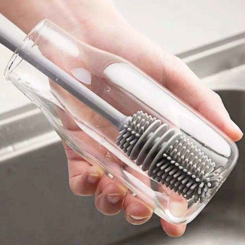 Long Handle Silicone Cleaning Brush - Household Stain Remover for Cups & No Dead Corners