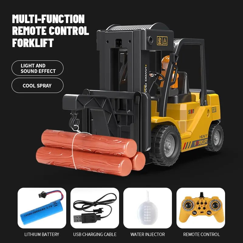 Remote Control Forklift Toy with Lights & Sounds 12-Channel 2.4GHz - RC Construction Vehicle for Ages 6+