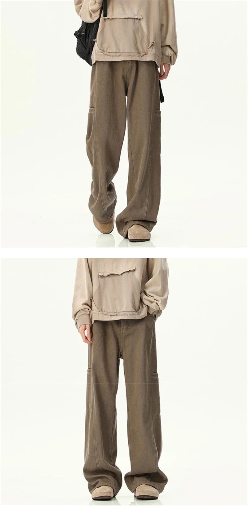 Oversized Mens Cargo Jeans - Wide Leg, Denim, Street