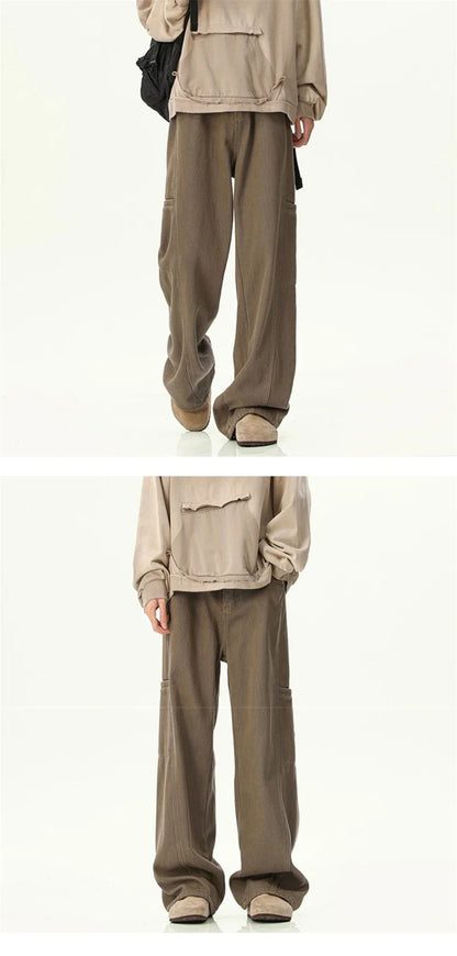 Oversized Mens Cargo Jeans - Wide Leg, Denim, Street