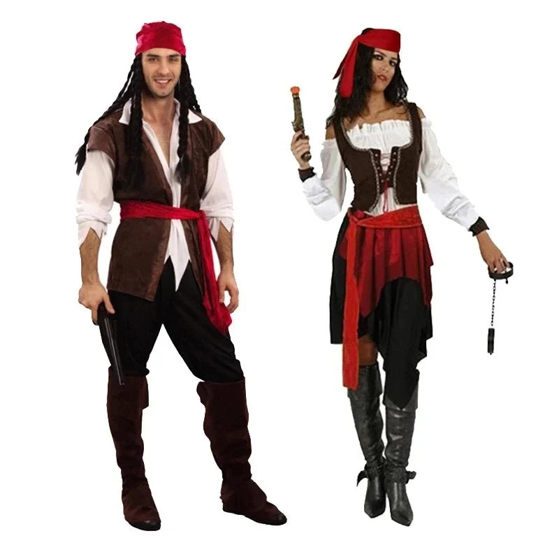 Pirates of the Caribbean Jack Sparrow Cosplay Costume Set for Men Women Halloween Carnival 2026