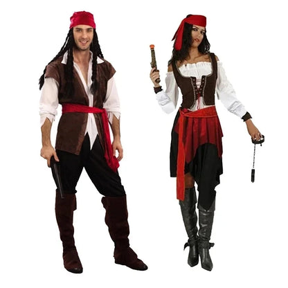 Pirates of the Caribbean Jack Sparrow Cosplay Costume Set for Men Women Halloween Carnival 2026