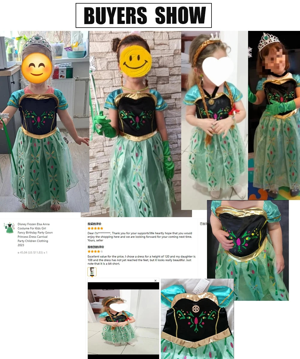 Anna Frozen-prinsessenjurk voor kinderen en meisjes, verjaardagsfeest-, carnavals- en Halloween-kostuum, vestidos 2026