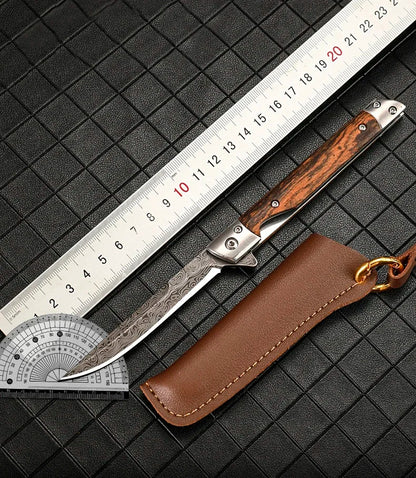 Damascus Pattern Folding Pocket Knife Stainless Steel – Outdoor Camping Multi-Purpose EDC 2026