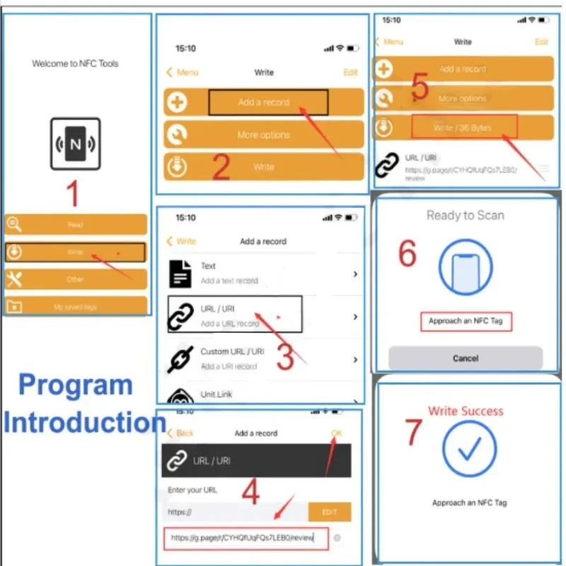 NFC Google Review Tap Card 215 - Programmable 13.56MHz QR Code Table Stand for Business