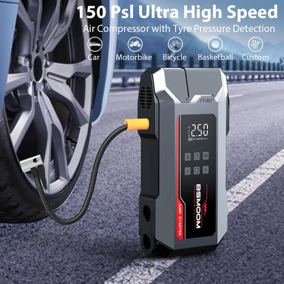 Car Jump Starter All In One Portable Power Bank With Wireless Tire Inflator Fall 2025 Emergency Prep Gift