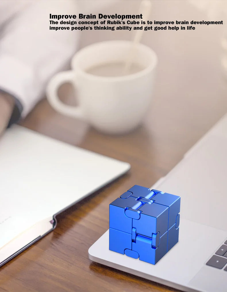 Metal Magic Cube Stress Relief Toy Portable Puzzle Focus