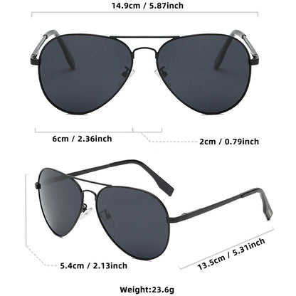 Klassische Big Pilot Sonnenbrille für Herren - Luxuriöse Metall schwarze Aviator Sonnenbrille UV400