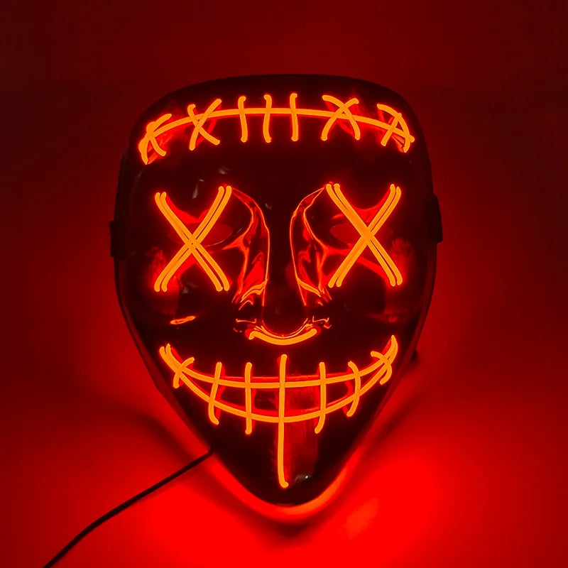 LED Purge Mask with Light Up for Halloween and Parties