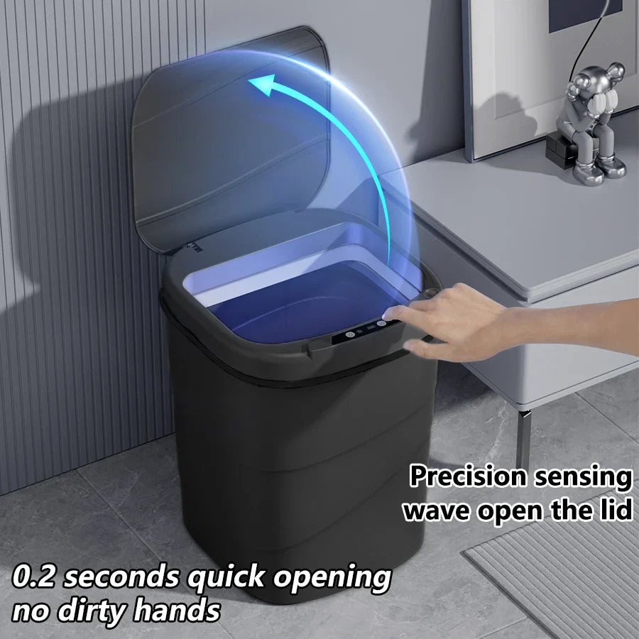 Touchless Sensor Trash Can Battery Powered Hygienic Home