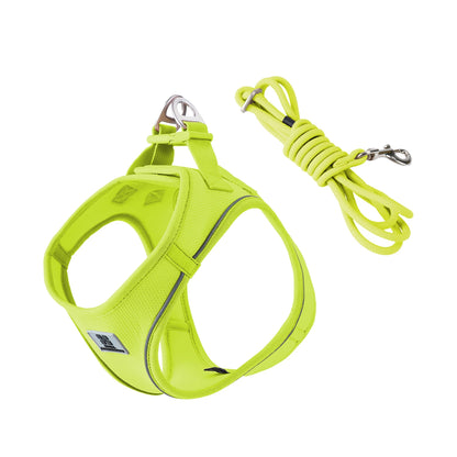 Dog Harness Leash Set Reflective Padded Vest All Seasons Outdoor Walking Gift Idea