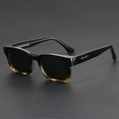 Men's square frame sunglasses UV400 – mirror lens, anti-mist outdoor driving shades, wide coverage