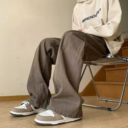 Oversized Mens Cargo Jeans - Wide Leg, Denim, Street