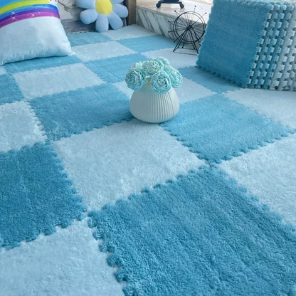 10 Pcs Soft Plush Baby Play Mat - Warm EVA Foam Puzzle Carpet for Children's Room