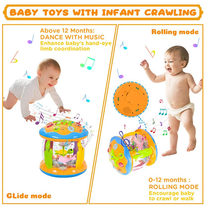 Giocattolo per il Tummy Time 4 in 1 per Bambini - Regalo Musicale Sensoriale di Animali Marini per l'Apprendimento Precoce